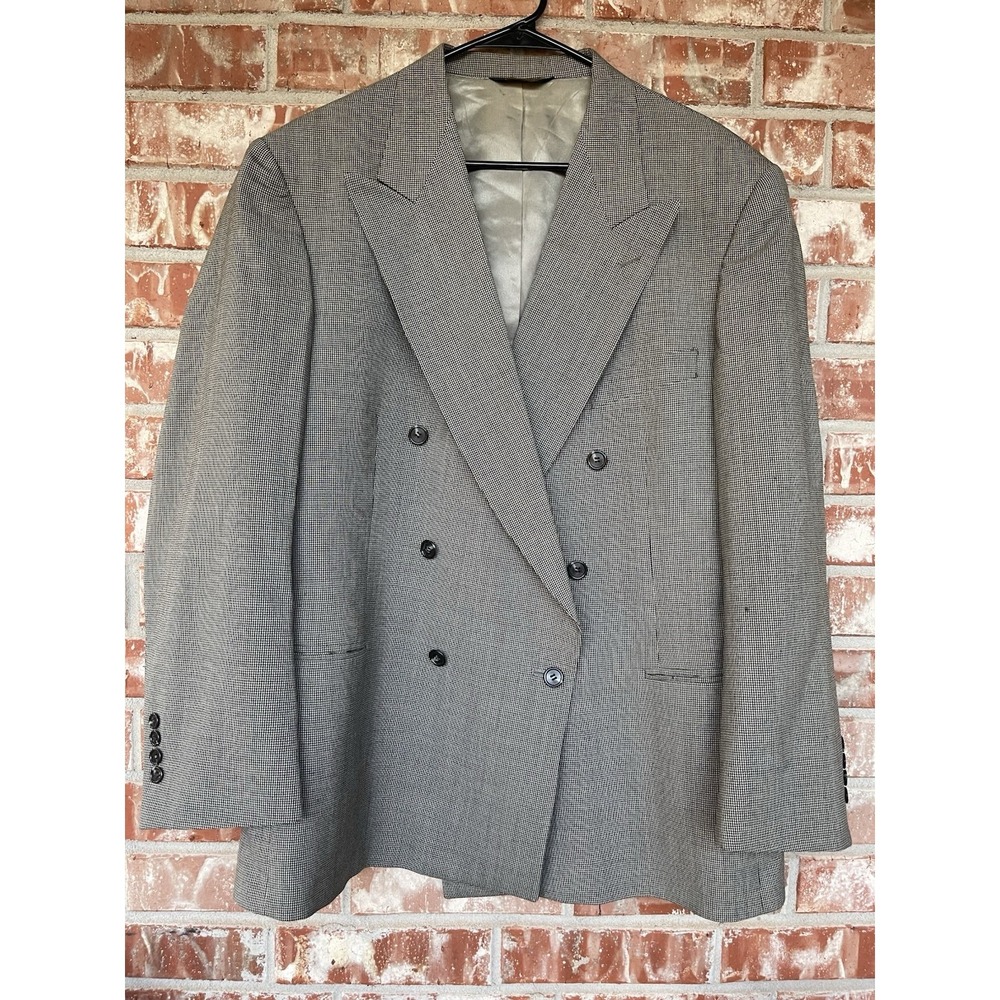 Rue Royal By Nino Cerruti Men's Jacket Wool 52 (See Tag) Double Breasted No Vent